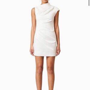 Elliatt Rose Asymmetrical Mini Dress In White